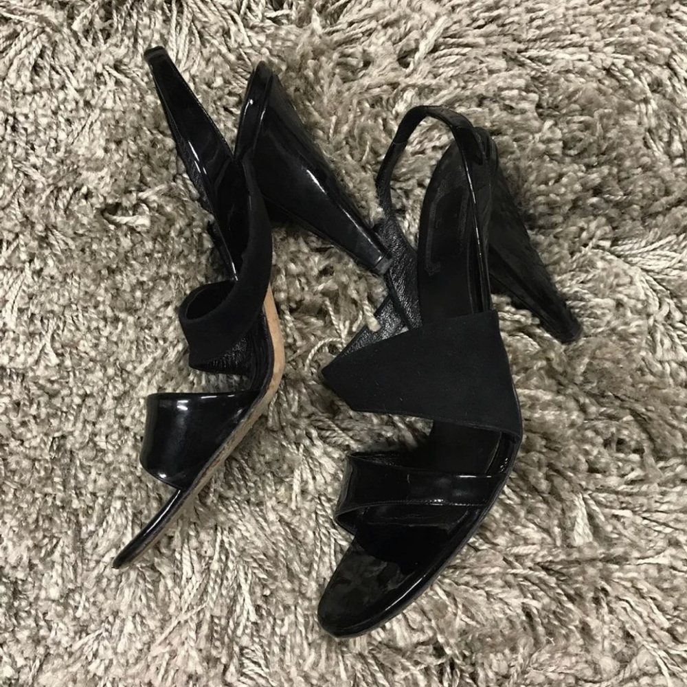 Dior patent leather black sandals heels